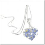 Forget Me Not Heart Necklace ~ Small